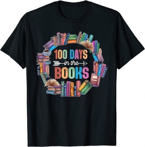 100 Days in the Books English Reading Teacher Book Lover T-Shirt