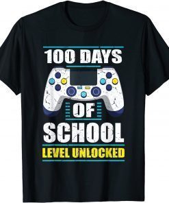 100 Days of School Level Unlocked Gamer Student and Teacher T-Shirt