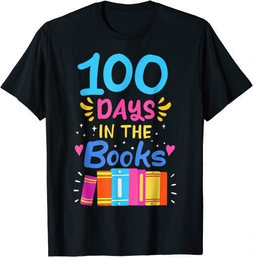 100 Days of School Teacher Student Reading T-Shirt