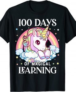 100 Days of School Unicorn Girls Teacher 100th Day of School T-Shirt