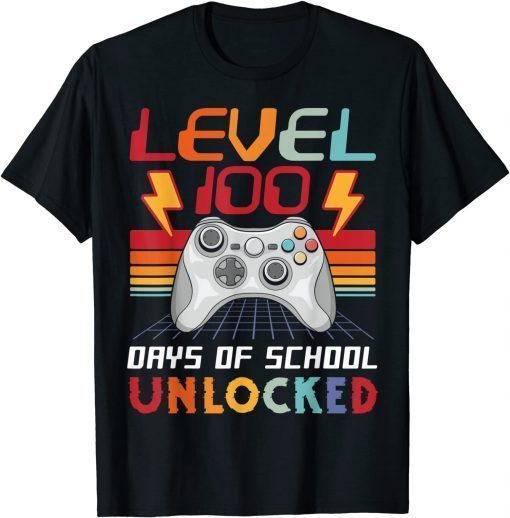 100th Day Video Gamer 100 Days of School Unlocked Vintage T-Shirt