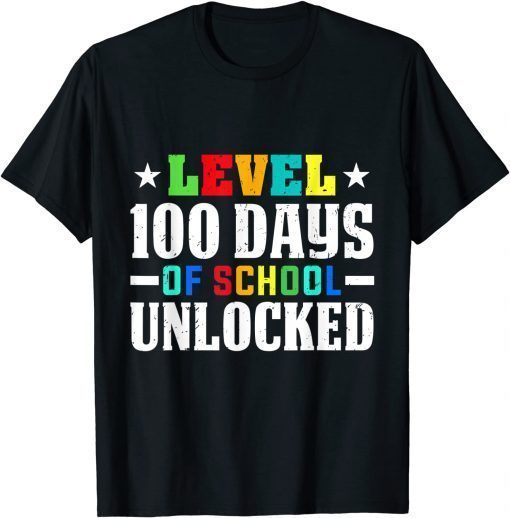 100th Day of School Level 100 Days Of School Unlocked Gamer T-Shirt