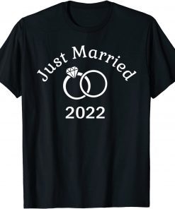 2022 Wedding Ring Matching Couple Just Married T-Shirt