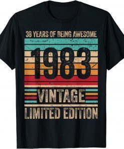 38 Year Old Legendary Retro Vintage Awesome Birthday 1983 T-Shirt