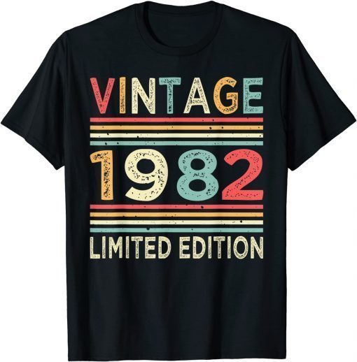 40th Birthday Vintage 1982 Limited Edition 40 Years Old T-Shirt