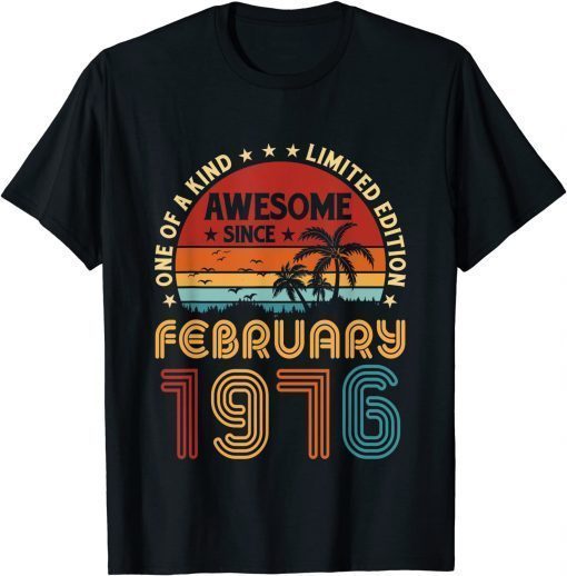 46th Birthday Awesome Since February 1976 Vintage T-Shirt