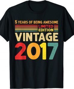 5 Years Of Being Awesome Limited Edition Vintage 2017 T-Shirt