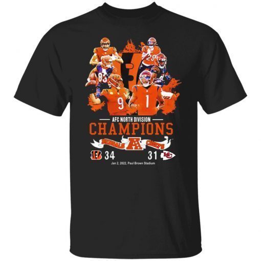 AFC North Division Champions Cincinnati Bengals 34-31 Chiefs Shirt