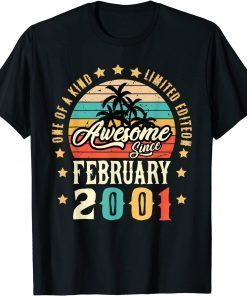 Awesome Since February 2001 Vintage 21st Birthday T-Shirt