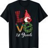 Love Gnome 1st Grade Teacher & Kids Student Happy Valentine T-Shirt