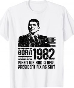 40 Year Old Born In 1982 Reagan Anti Biden T-Shirt