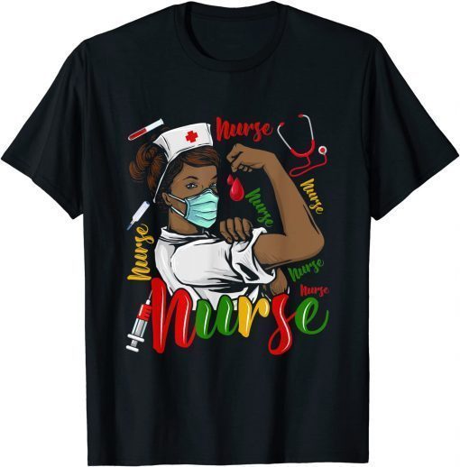 African American Nurse Black History Month Pride Black T-Shirt