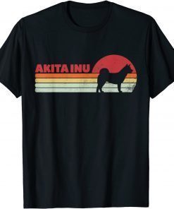 Akita Inu Retro Vintage Akita Inu Dog Mom Dad Dog Pet Lover T-Shirt