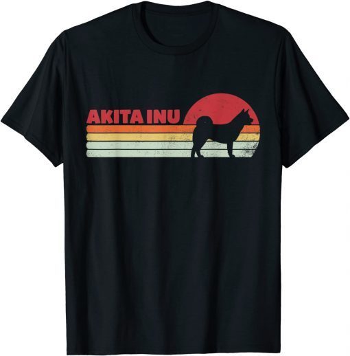 Akita Inu Retro Vintage Akita Inu Dog Mom Dad Dog Pet Lover T-Shirt