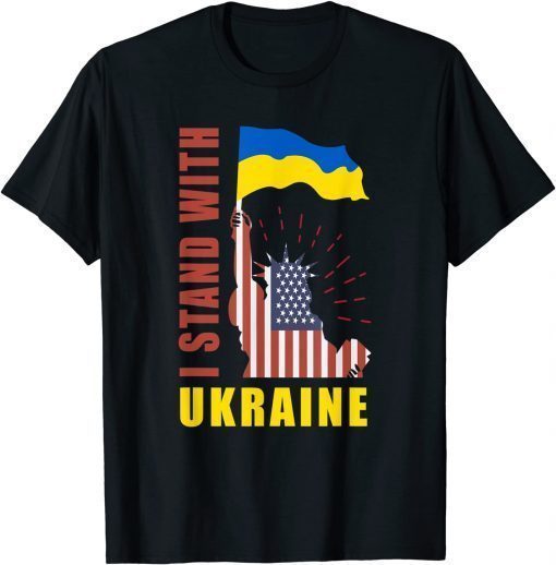 America for Ukraine - Proud Ukrainian American Flag T-Shirt