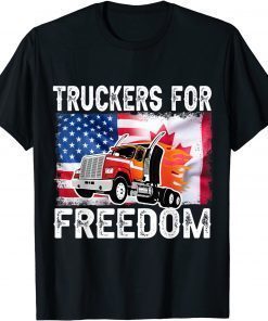 American Canada Flag Freedom Convoy 2022 Truck Driver T-Shirt