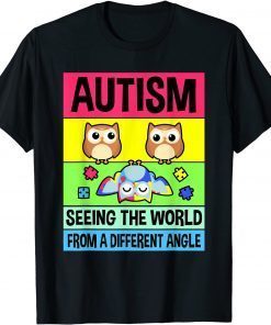 Autism Support Shirt Puzzle Piece Austim Awareness Owl T-Shirt