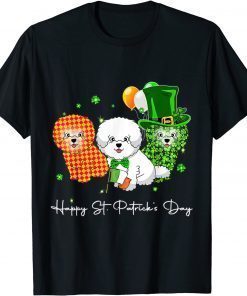 Bichon Frise St Patricks Day Shamrock Dog T-Shirt