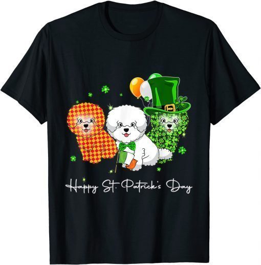 Bichon Frise St Patricks Day Shamrock Dog T-Shirt