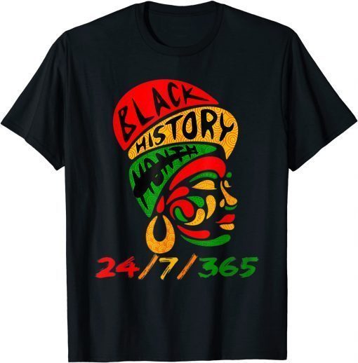 Black History Month 24-7-365 Pride African American Vintage T-Shirt