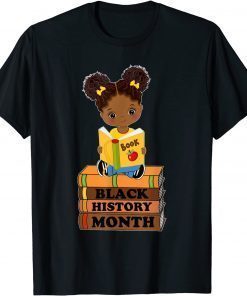 Black History Month Girl Reading Book African Pride Melanin T-Shirt