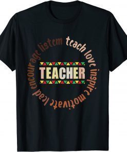 Black History Month pajama Afro African Tee Melanin Teacher T-Shirt