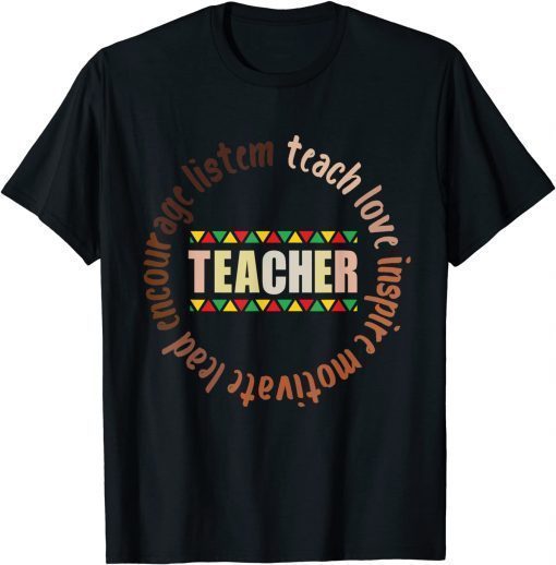 Black History Month pajama Afro African Tee Melanin Teacher T-Shirt