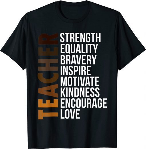 Black Woman Teacher Afro Retro Black History Month T-Shirt