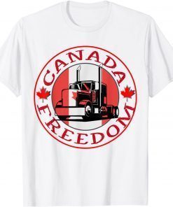 Canada Flag Freedom Convoy 2022 Canadian Trucker Maple Leaf T-Shirt