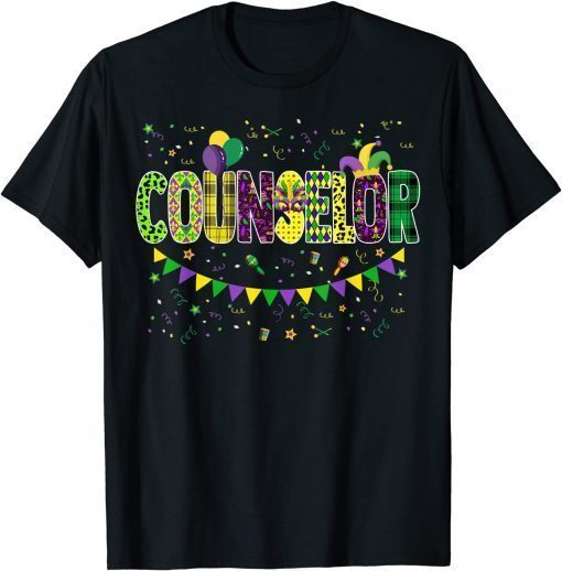 Counselor Teacher Mardi Gras Family Matching Outfit T-Shirt