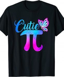 Cutie Pi Math Pie Butterfly Adorable Math Pun T-Shirt