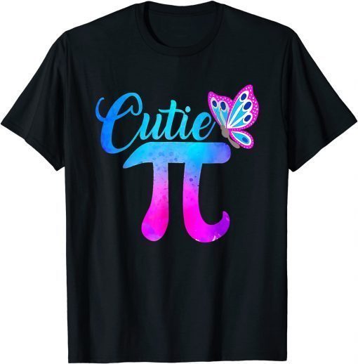 Cutie Pi Math Pie Butterfly Adorable Math Pun T-Shirt