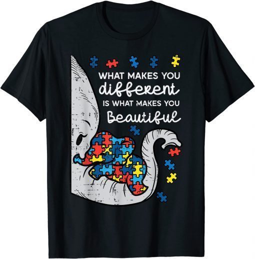 Elephant What Makes You Different Autism Awareness T-Shirt