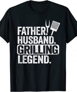 Father Husband Grilling Legend Grillfather Smoking Meat BBQ T-Shirt