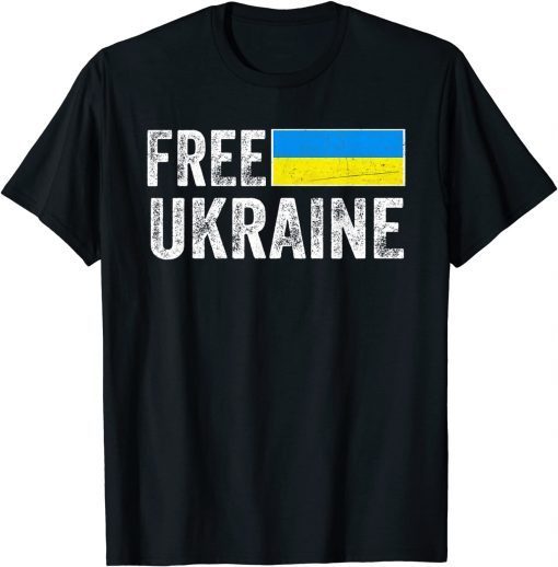 Free Ukraine I Stand With Ukraine Flag Pray For Ukrainian T-Shirt