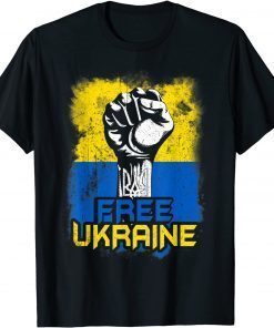 Free Ukraine I Stand With Ukraine Support Ukrainian Flag T-Shirt