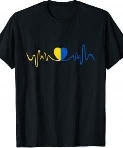 Heart Beat Ukrainian Flag Shirt I Stand With Herzschlag T-Shirt