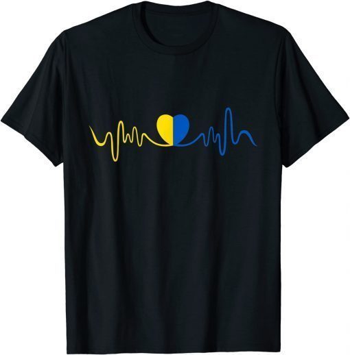 Heart Beat Ukrainian Flag Shirt I Stand With Herzschlag T-Shirt