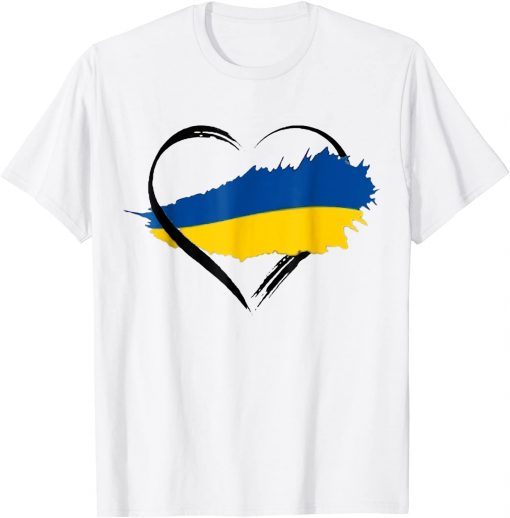 Heart Ukraine I Stand With Ukraine Ukrainian Flag T-Shirt