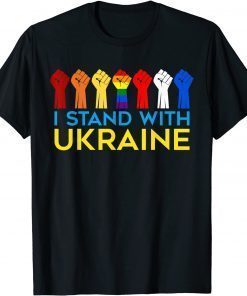 I Stand With Ukraine Flag LGBT Support Ukraine T-Shirt