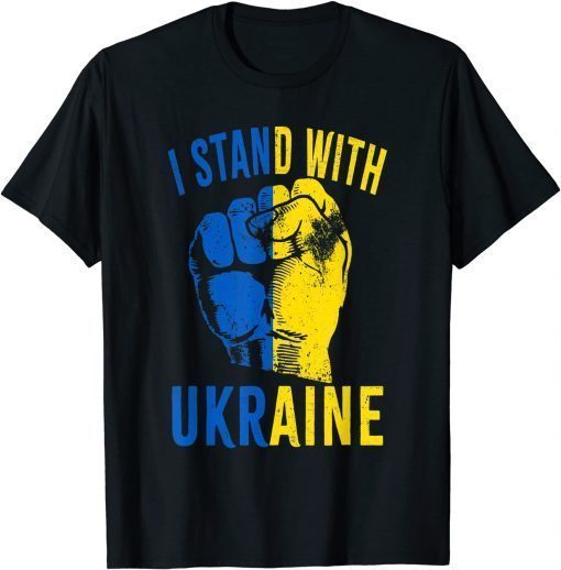 I Stand With Ukraine Flag Power Support Ukraine T-Shirt