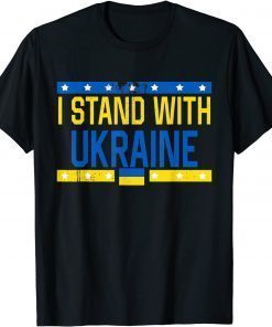 I Stand With Ukraine Flag Sos Ukraine Support Ukraine T-Shirt