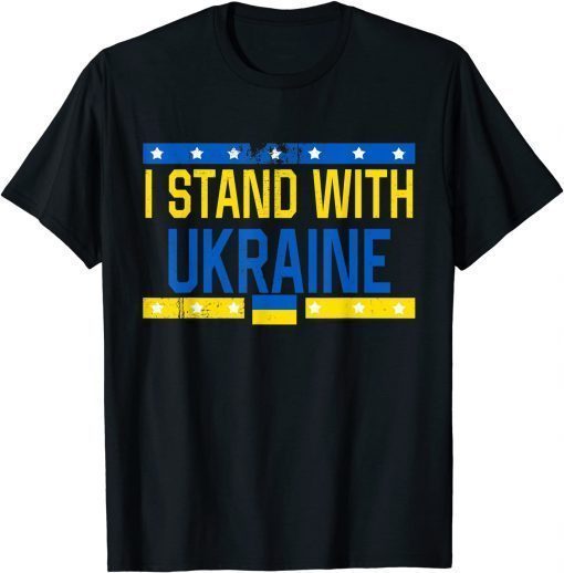 I Stand With Ukraine Flag Sos Ukraine Support Ukraine T-Shirt