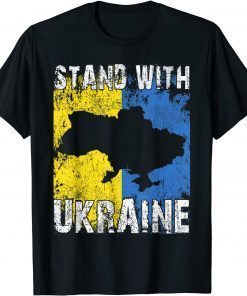 I Stand With Ukraine Flag Ukrainian Lover T-Shirt
