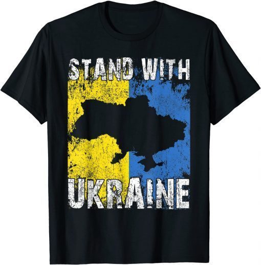 I Stand With Ukraine Flag Ukrainian Lover T-Shirt