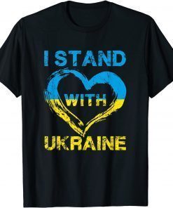 I Stand With Ukraine Heart Support Ukrainian Lover T-Shirt