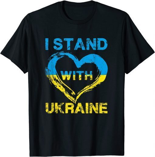 I Stand With Ukraine Heart Support Ukrainian Lover T-Shirt