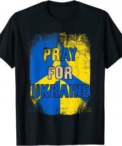 I Stand With Ukraine Pray For Ukraine Grunge Ukraine Flag T-Shirt