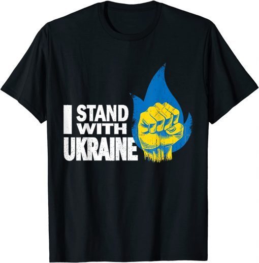 I Stand With Ukraine Support Ukraine Ukrainian Flag T-Shirt