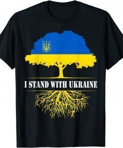 I Stand With Ukraine Support Ukraine Ukrainian Tree T-Shirt